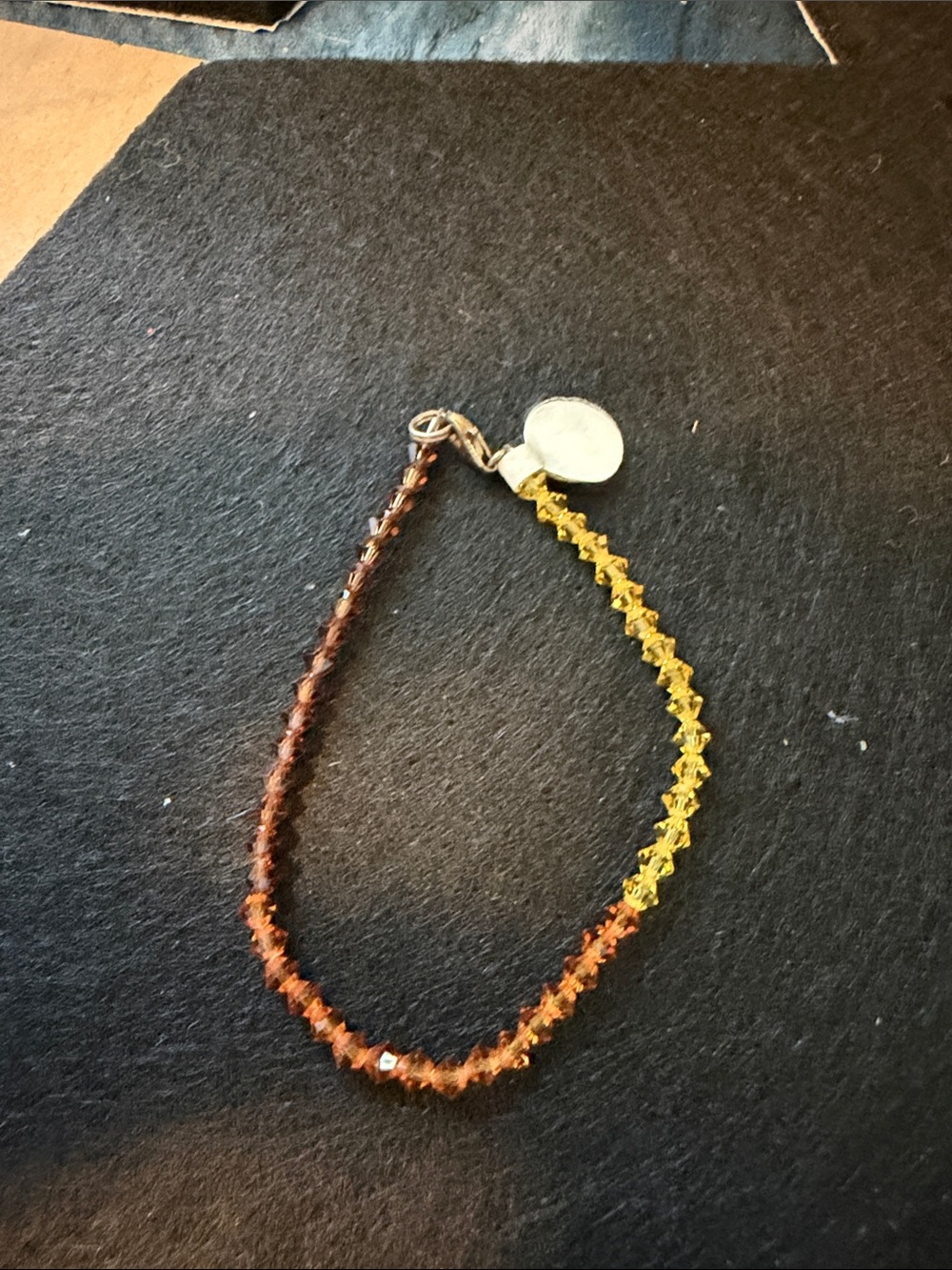 Swarovski Yellow and Brown Crystal Beaded Bracelet - Women Jewelry